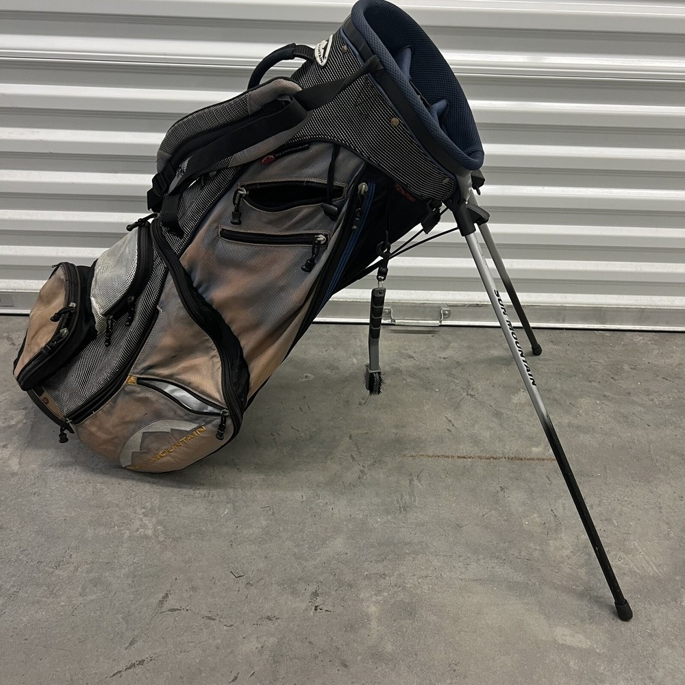 Sun Mountain Golf Stand Carry Bag 4 Way Divider Gray Faded Orange Please Read